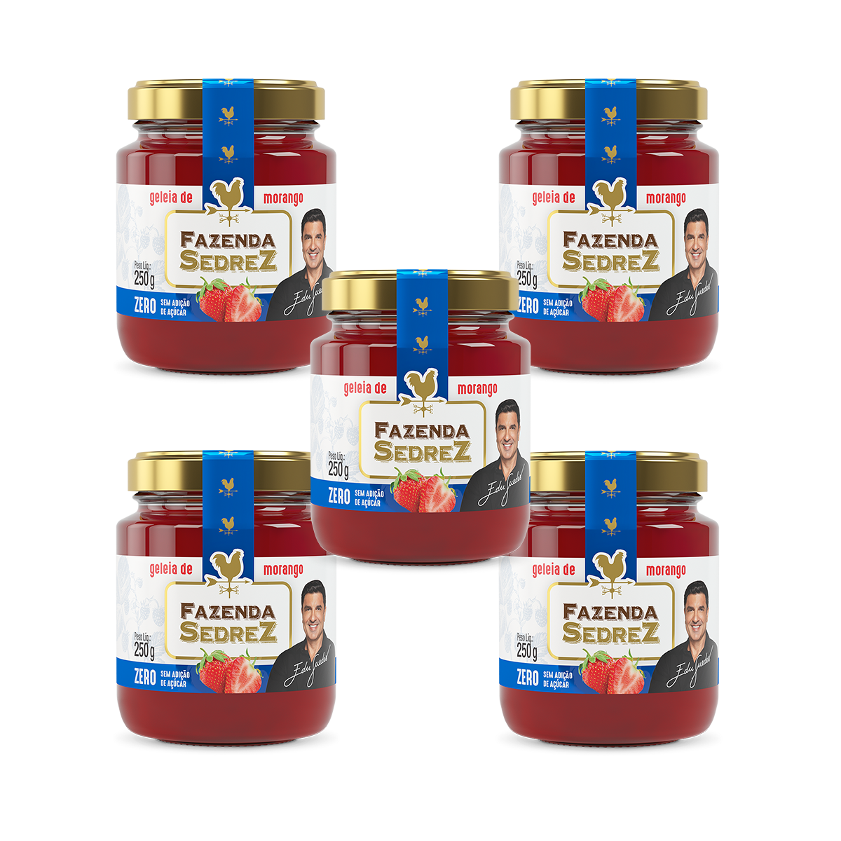 Combo Geleia de Morango Zero - 5 unid - Fazenda Sedrez