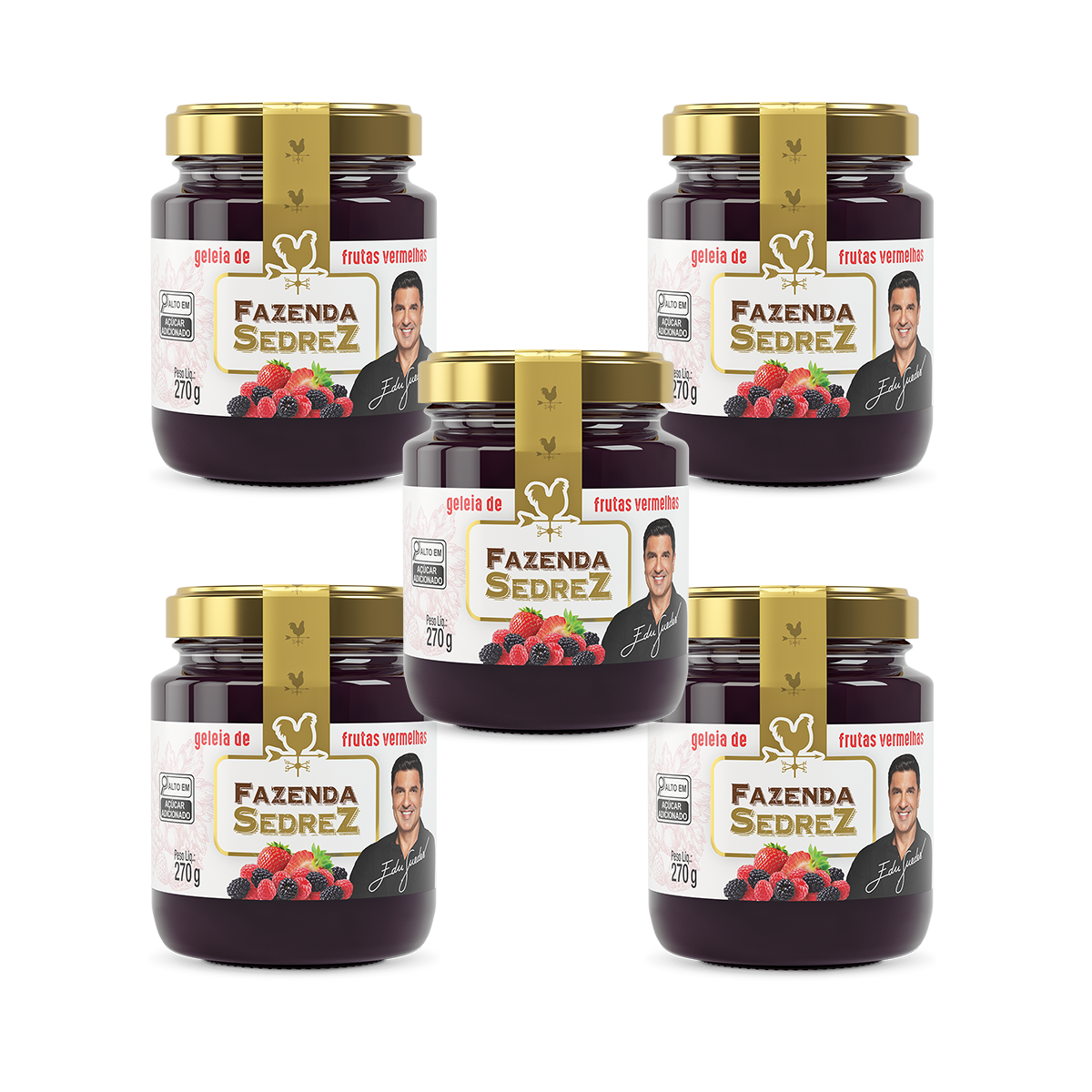 Combo Geleia de Frutas Vermelhas - 5 unid - Fazenda Sedrez
