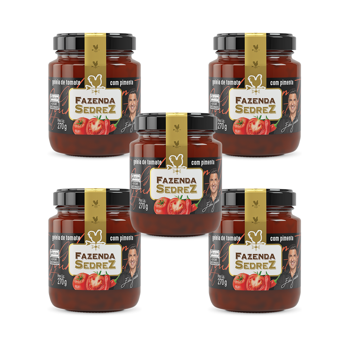Combo Geleia de Tomate Com Pimenta 270g Fazenda Sedrez - 5 unid