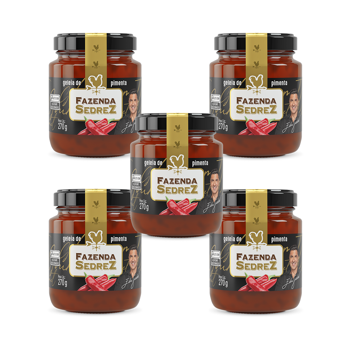 Combo Geleia de Pimenta 270g Fazenda Sedrez - 5 unid