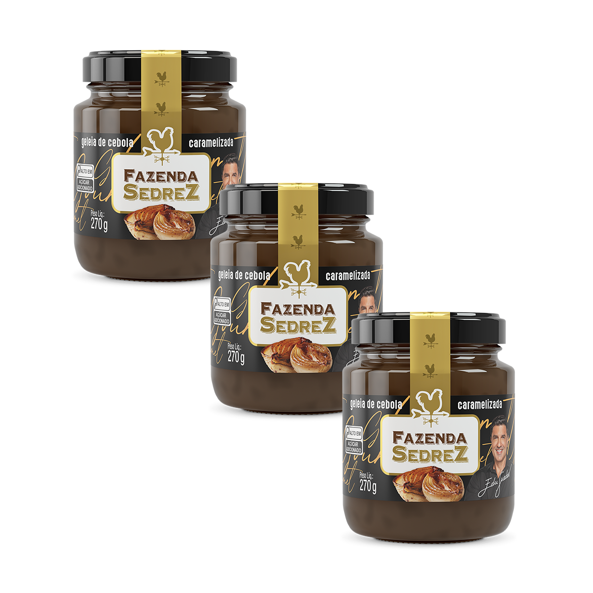 Combo Geleia de Cebola Caramelizada 270g Fazenda Sedrez - 3 unid