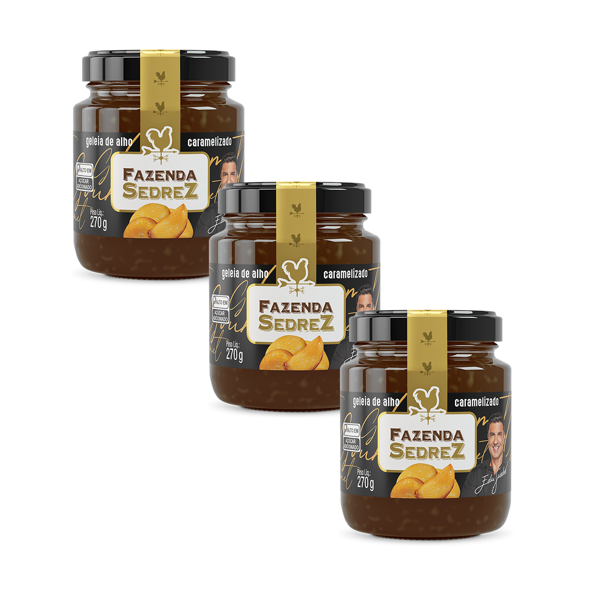 Combo Geleia de Alho Caramelizado 270g Fazenda Sedrez - 3 unid