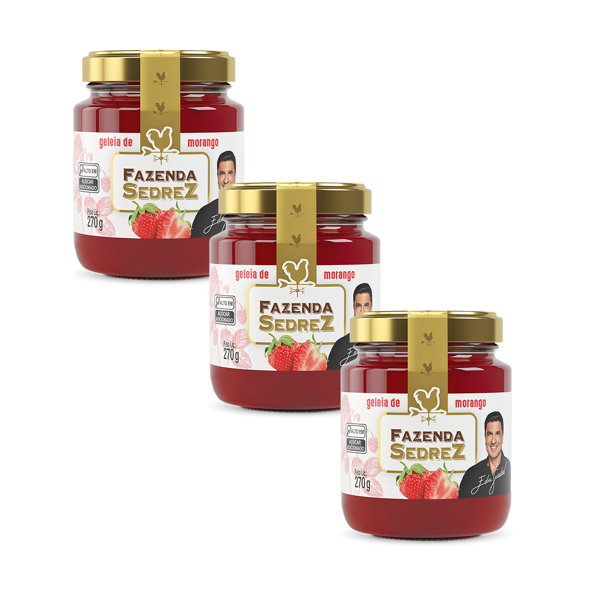 Combo Geleia de Morango 270g Fazenda Sedrez - 3 unid - Fazenda Sedrez