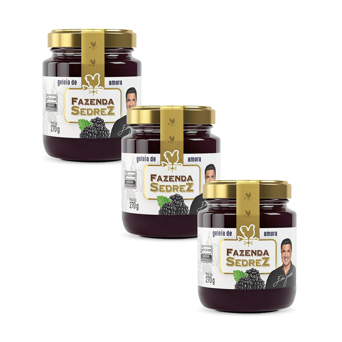 Combo Geleia de Amora 270g Fazenda Sedrez - 3 unid