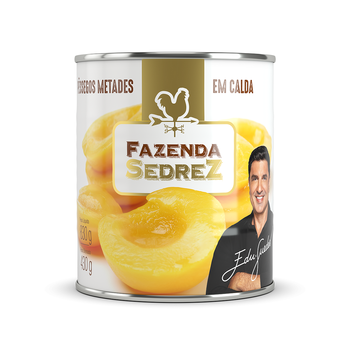 Pessego Metades em Calda Lata 430g Fazenda Sedrez