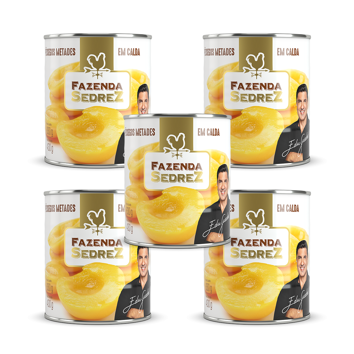Pessego Metades em Calda Lata 430g - 5und